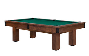 Legacy Billiards Colt II Pool Table in Nutmeg Finish with Traditional Green Cloth