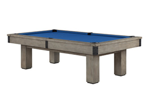 Legacy Billiards Colt II Pool Table in Overcast Finish with Euro Blue Cloth