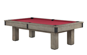 Legacy Billiards Colt II Pool Table in Overcast Finish with Legacy Red Cloth