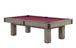 Legacy Billiards Colt II Pool Table in Overcast Finish with Wine Cloth