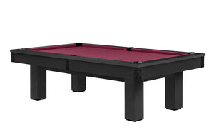 Legacy Billiards Colt II Pool Table in Raven Finish with Wine Cloth