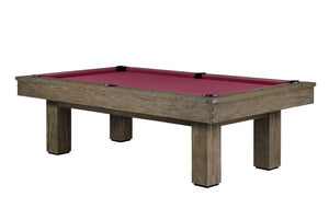 Legacy Billiards Colt II Pool Table in Smoke Finish with Wine Cloth