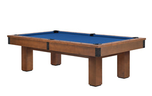 Legacy Billiards Colt II Pool Table in Walnut Finish with Euro Blue Cloth