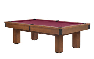Legacy Billiards Colt II Pool Table in Walnut Finish with Wine Cloth