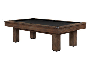 Legacy Billiards Colt II Pool Table in Whiskey Barrel Finish with Black Cloth
