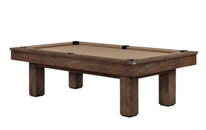 Legacy Billiards Colt II Pool Table in Whiskey Barrel Finish with Desert Cloth