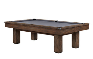 Legacy Billiards Colt II Pool Table in Whiskey Barrel Finish with Grey Cloth