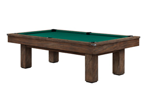 Legacy Billiards Colt II Pool Table in Whiskey Barrel Finish with Traditional Green Cloth