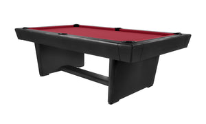 Legacy Billiards Conasauga 8 Ft Pool Table in Raven Finish with Legacy Red Cloth