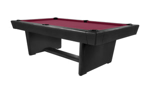 Legacy Billiards Conasauga 8 Ft Pool Table in Raven Finish with Wine Cloth