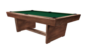 Legacy Billiards Conasauga 8 Ft Pool Table in Nutmeg Finish with Dark Green Cloth