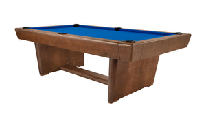 Legacy Billiards Conasauga 8 Ft Pool Table in Walnut Finish with Euro Blue Cloth