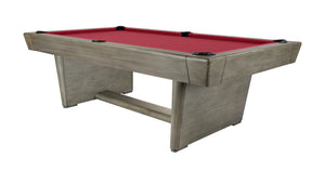 Legacy Billiards Conasauga 8 Ft Pool Table in Overcast Finish with Legacy Red Cloth