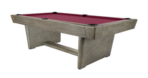 Legacy Billiards Conasauga 8 Ft Pool Table in Overcast Finish with Wine Cloth
