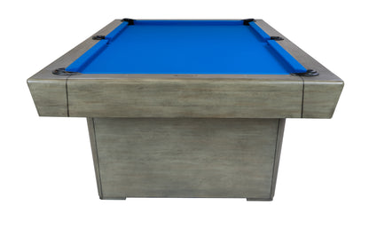 Legacy Billiards Conasauga 8 Ft Pool Table in Overcast Finish with Euro Blue Cloth End View