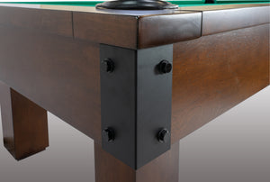 Legacy Billiards Colt II Pool Table in Nutmeg Finish - Corner Closeup