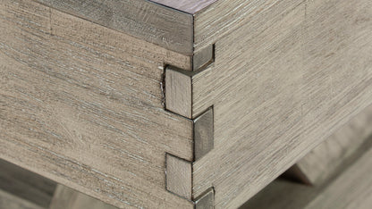 Legacy Billiards 7 Ft Cumberland Outdoor Pool Table in Ash Grey Finish with Jockey Red Outdoor Cloth - Corner Closeup