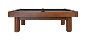 Legacy Billiards Dillard 7 Ft Pool Table in Walnut Finish with Black Cloth Side View