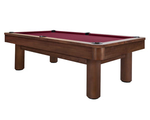 Legacy Billiards Dillard 7 Ft Pool Table in Nutmeg Finish with Wine Cloth
