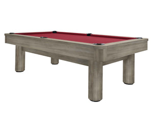 Legacy Billiards Dillard 7 Ft Pool Table in Overcast Finish with Legacy Red Cloth
