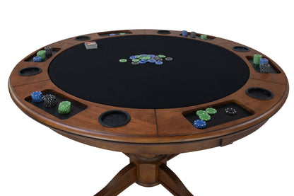 Legacy Billiards Elite 2 in 1 Game Table in Walnut Finish with Chips and Cards