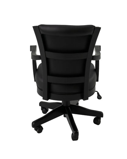 Legacy Billiards Elite Gas Lift Game Chair in Raven Finish - Back View