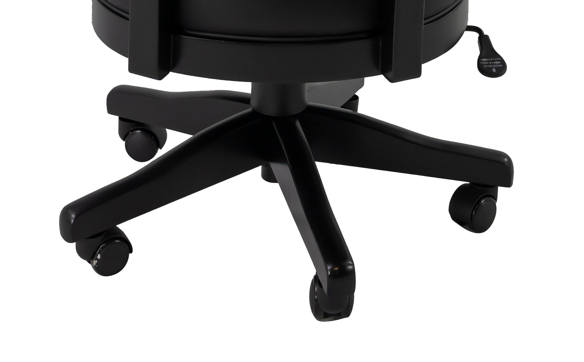 Legacy Billiards Elite Gas Lift Game Chair in Raven Finish - Base Closeup