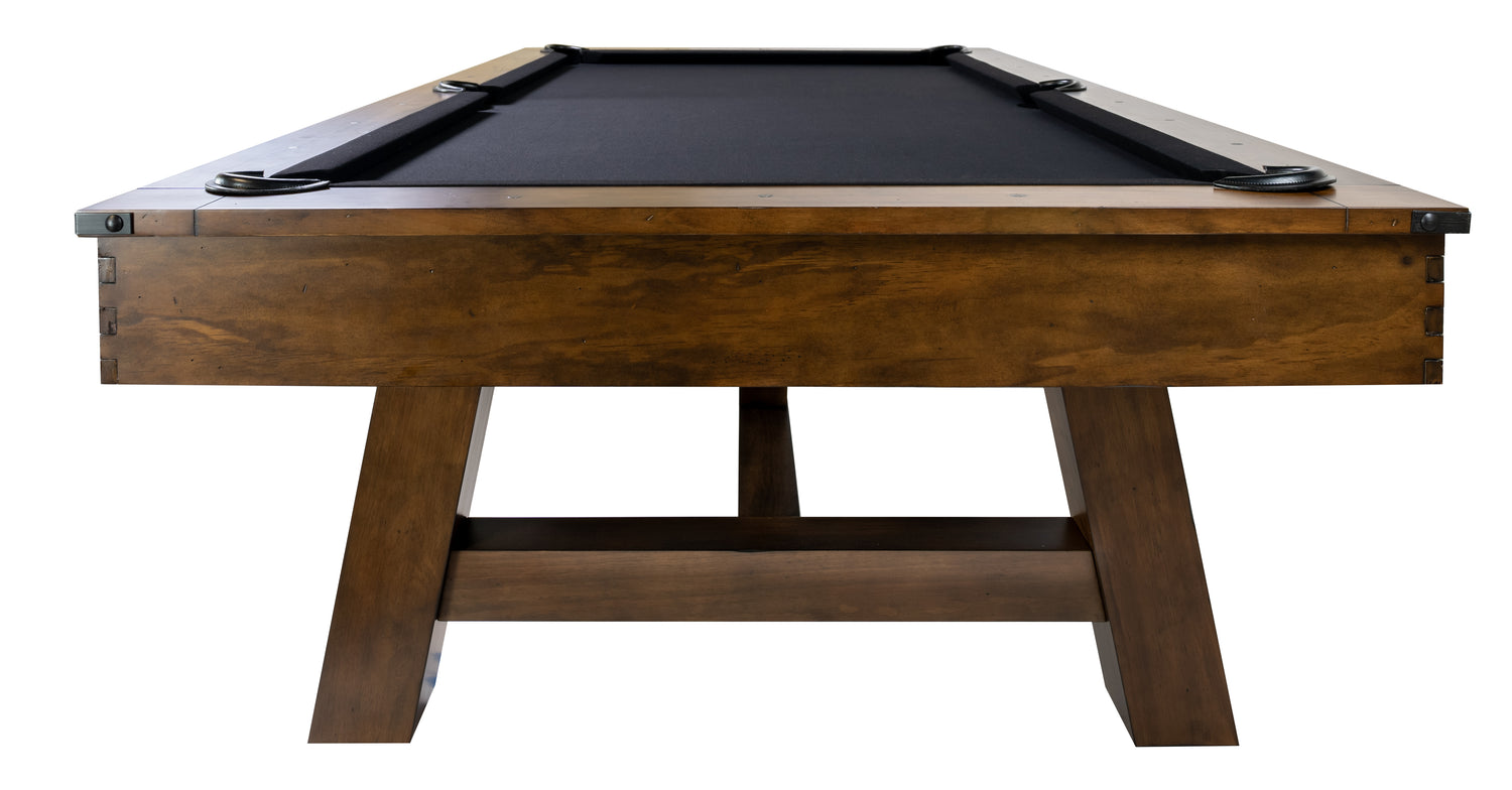 Legacy Billiards Emory 8 Ft Pool Table in Gunshot Finish End View