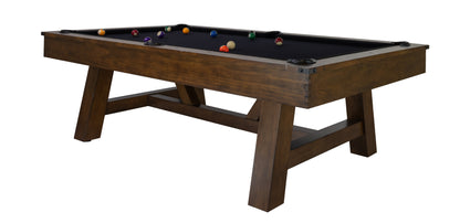 Legacy Billiards Emory 8 Ft Pool Table in Gunshot Finish with Pool Balls
