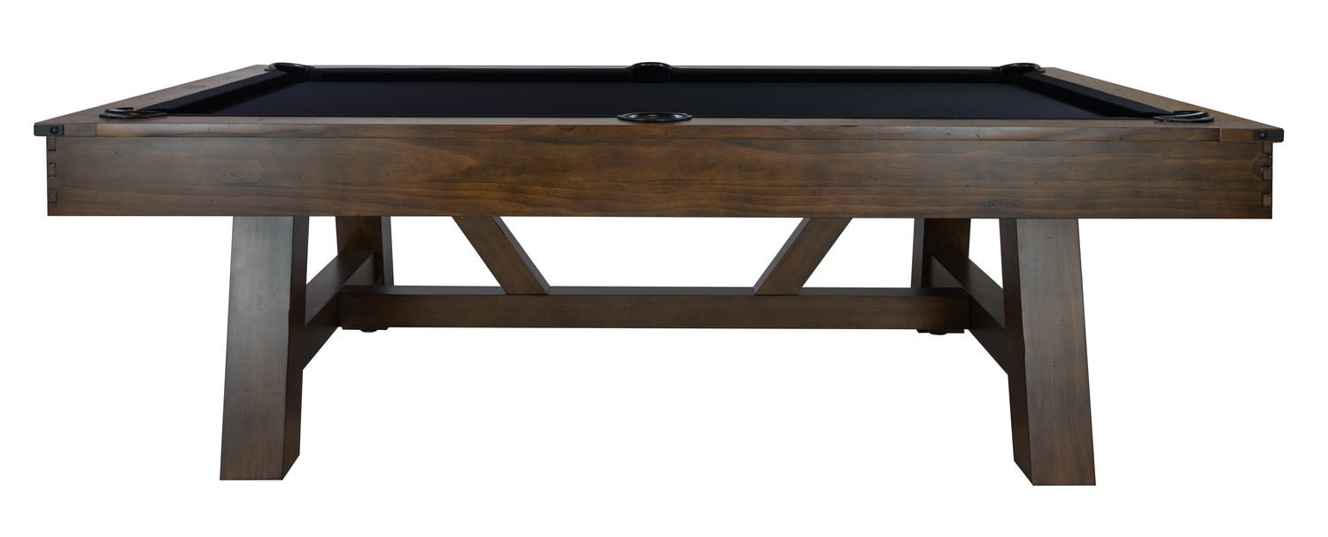 Legacy Billiards Emory 8 Ft Pool Table in Gunshot Finish Side View