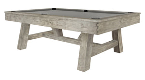 Legacy Billiards Emory 8 Ft Outdoor Pool Table in Ash Grey Finish with Charcoal Cloth