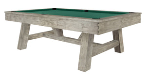 Legacy Billiards Emory 8 Ft Outdoor Pool Table in Ash Grey Finish with Forest Green Cloth