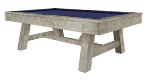Legacy Billiards Emory 8 Ft Outdoor Pool Table in Ash Grey Finish with Navy Cloth