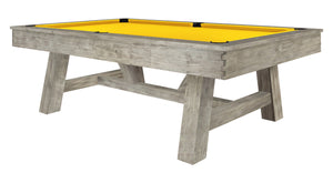 Legacy Billiards Emory 8 Ft Outdoor Pool Table in Ash Grey Finish with Sunflower Cloth