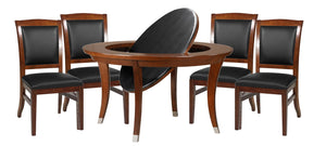 Legacy Billiards Heritage 48 Inch Flip Top Game Table with 4 Heritage Dining Chairs in Port Finish