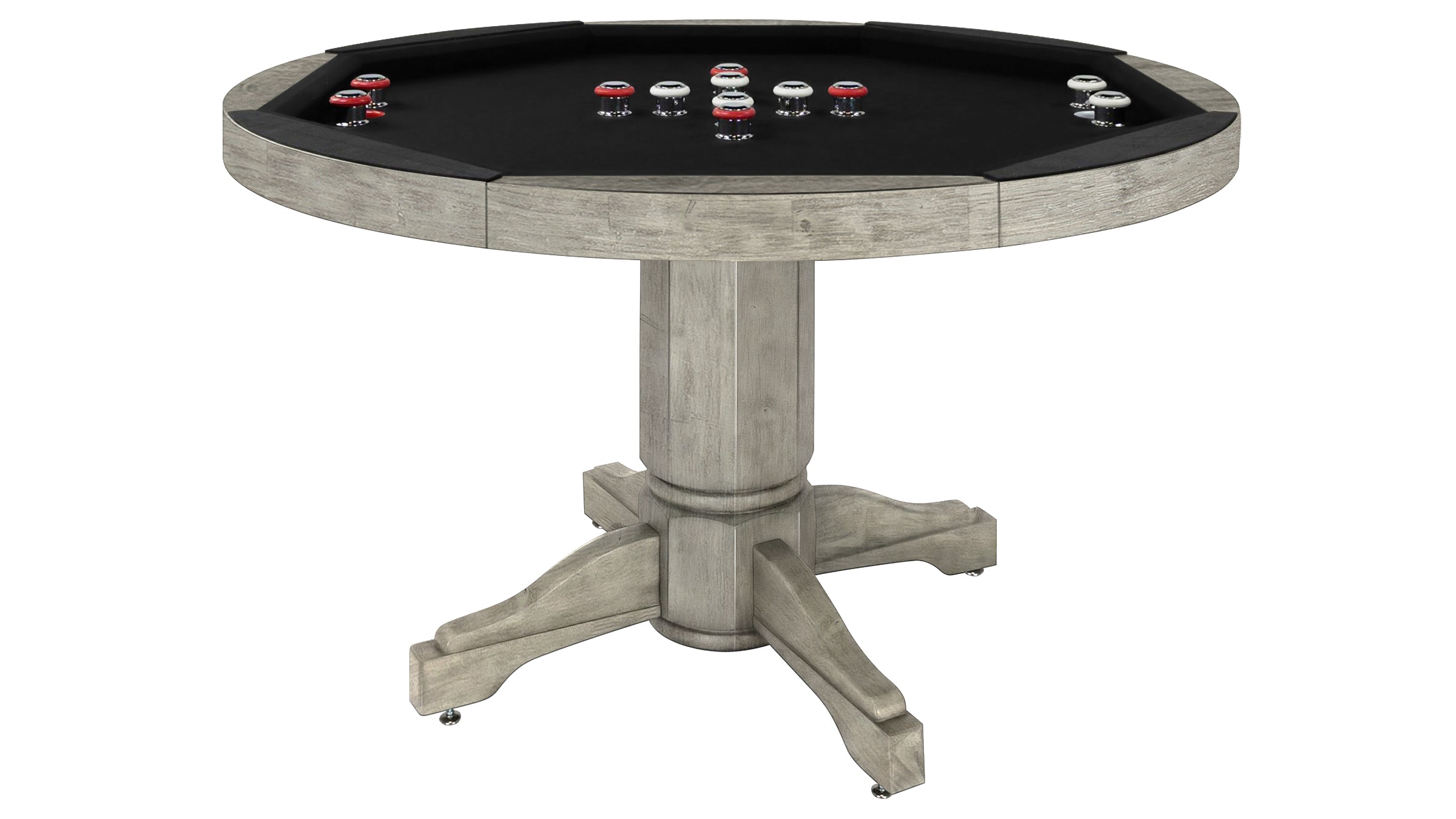 Legacy Billiards Heritage 3 in 1 Game Table with Poker, Dining and Bumper Pool in Ash Grey Indoor Finish