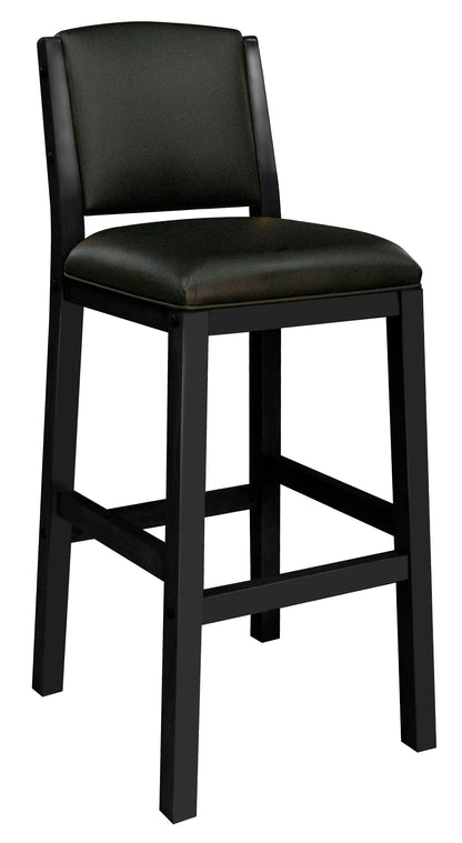 Legacy Billiards Heritage Backed Barstool in Raven Finish