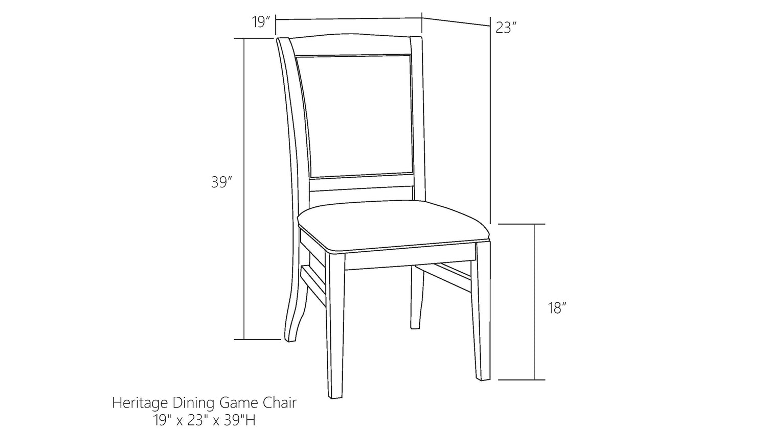 Legacy Billiards Heritage Dining Game Chair Dimensions