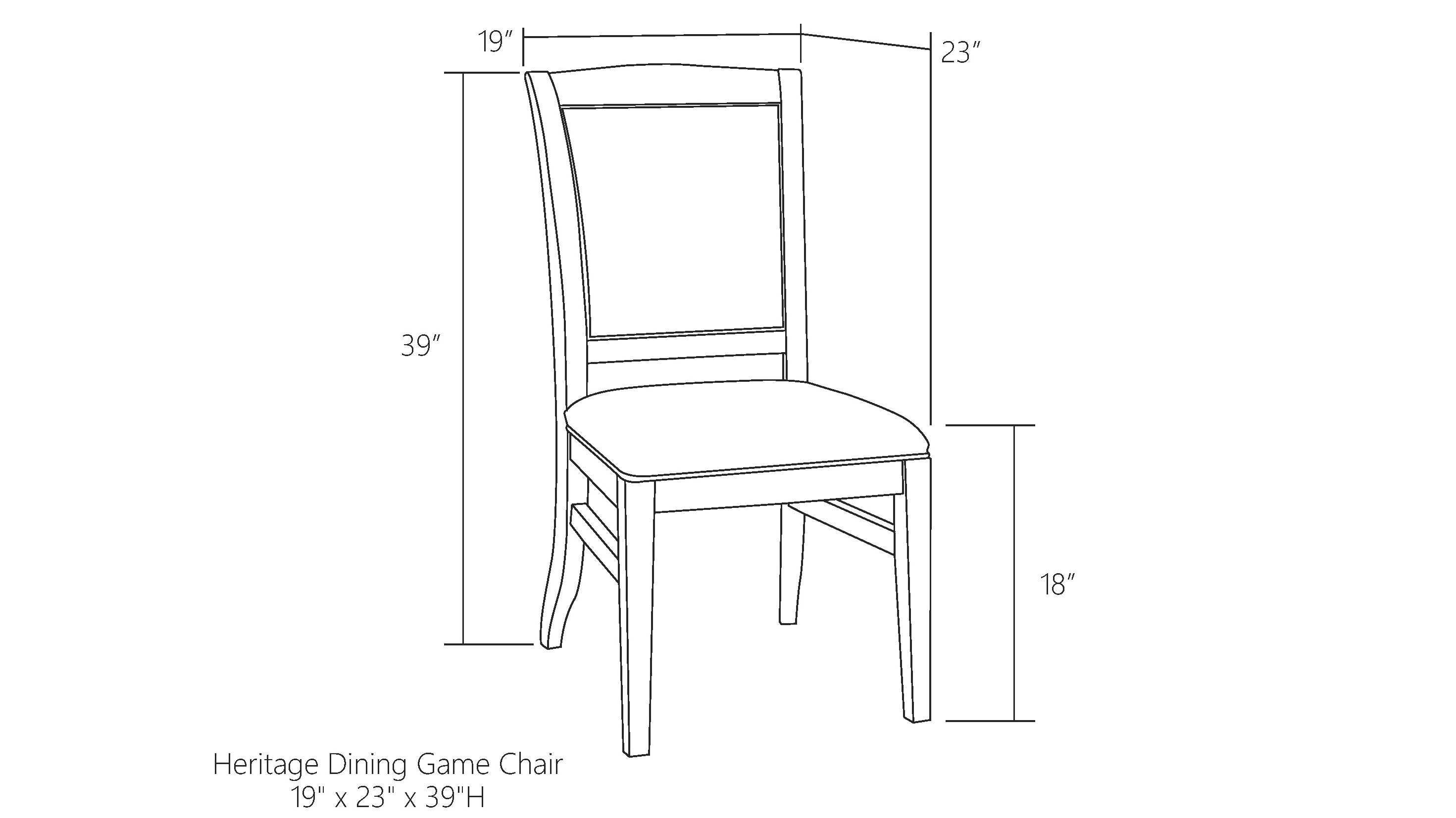 Legacy Billiards Heritage Dining Game Chair Dimensions