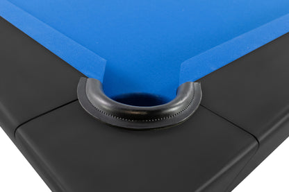 Legacy Billiards Holston Pool Table in Raven Finish with Blue Cloth - Pocket Closeup