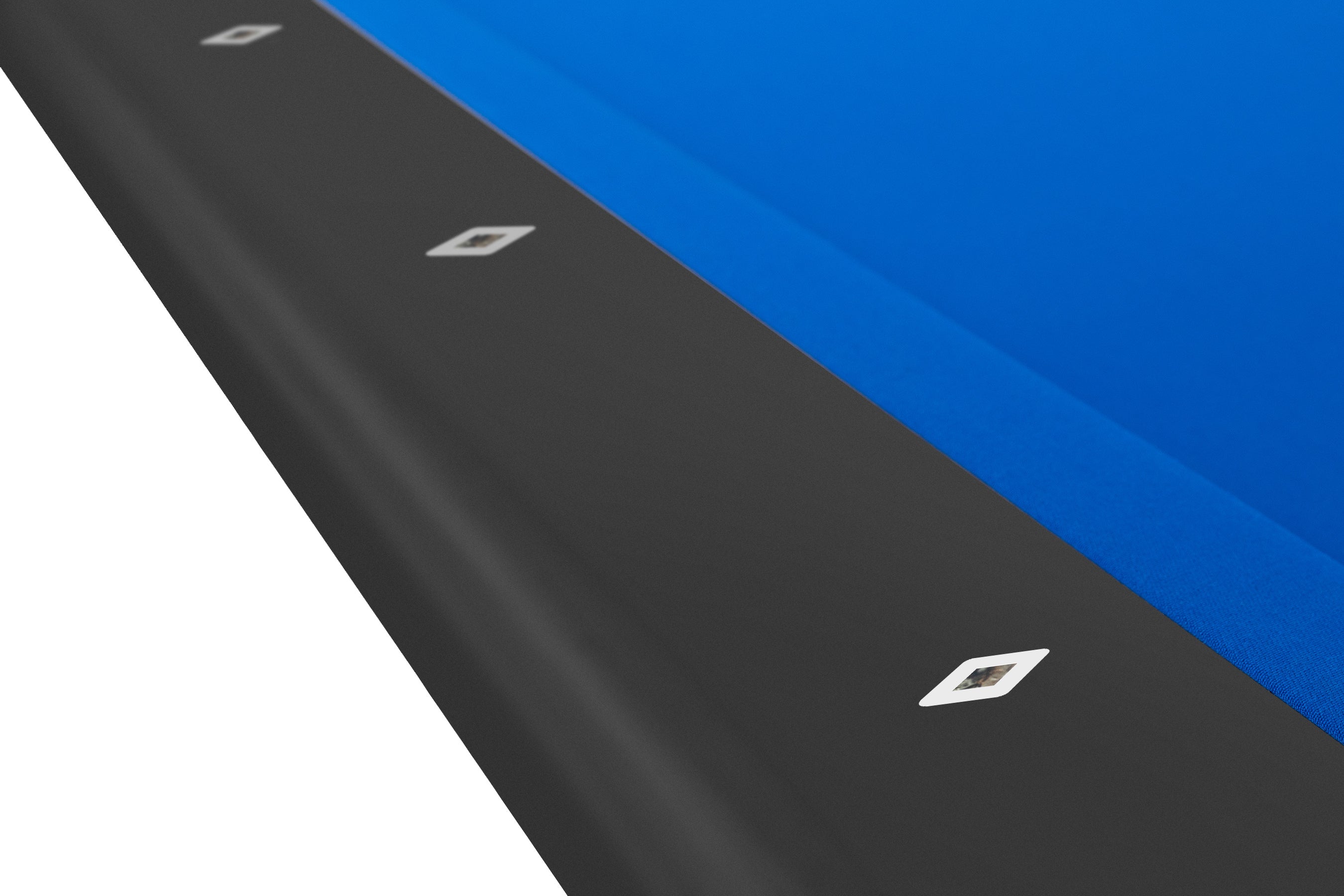 Legacy Billiards Holston Pool Table in Raven Finish with Blue Cloth - Rail Closeup