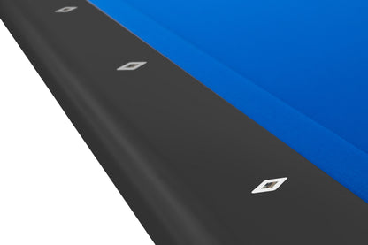 Legacy Billiards Holston Pool Table in Raven Finish with Blue Cloth - Rail Closeup