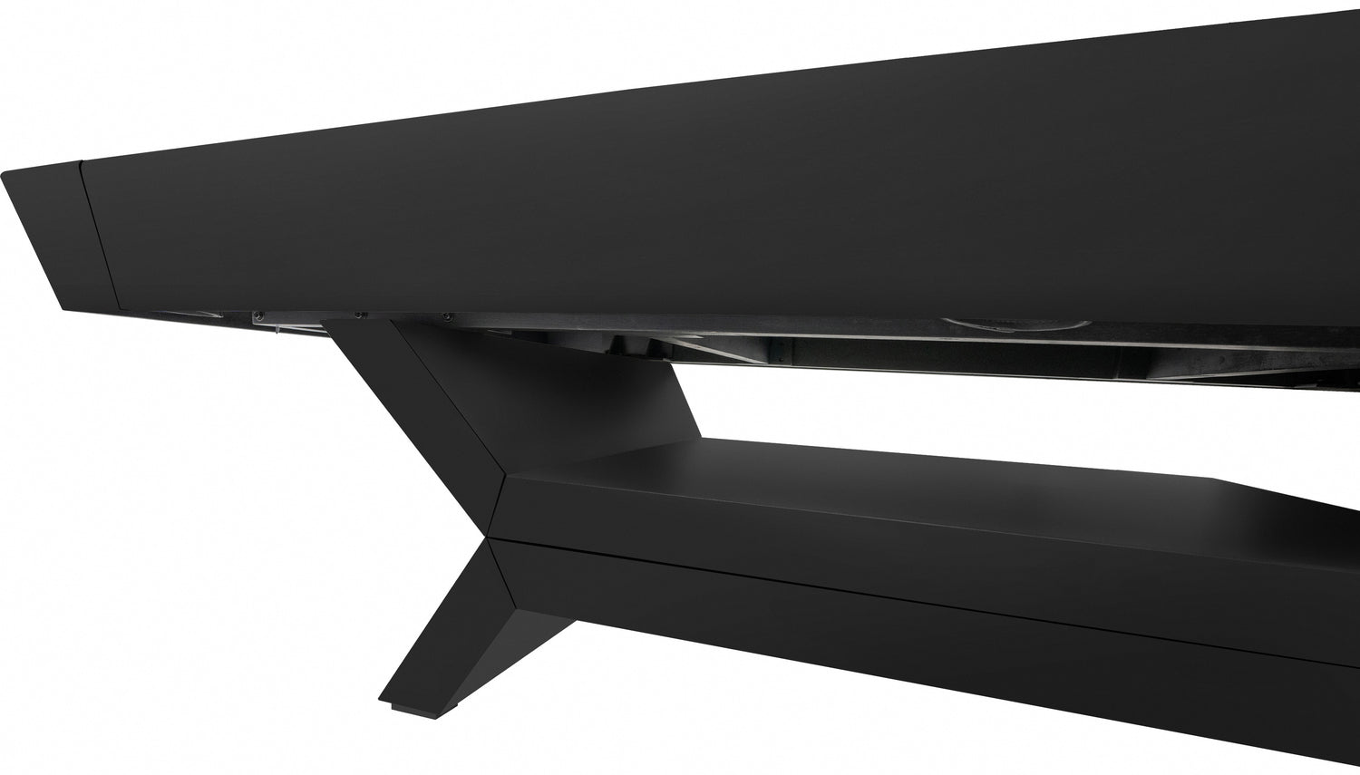 Legacy Billiards Holston Pool Table in Raven Finish with Blue Cloth - Side Closeup