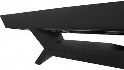 Legacy Billiards Holston Pool Table in Raven Finish with Blue Cloth - Side Closeup