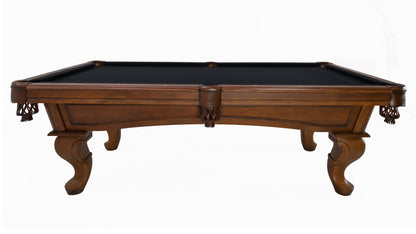Legacy Billiards Mallory Pool Table in Walnut Finish with Black Cloth - Side View