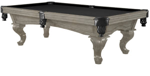 Legacy Billiards 8 Ft Mallory Pool Table in Overcast Finish with Black Cloth