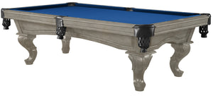 Legacy Billiards 7 Ft Mallory Pool Table in Overcast Finish with Euro Blue Cloth