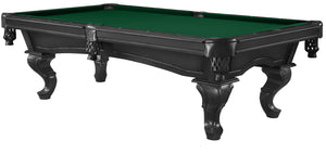 Legacy Billiards 7 Ft Mallory Pool Table in Raven Finish with Dark Green Cloth