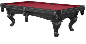 Legacy Billiards 7 Ft Mallory Pool Table in Raven Finish with Legacy Red Cloth