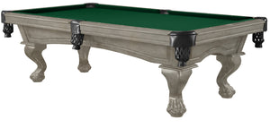 Legacy Billiards 8 Ft Megan Pool Table in Overcast Finish with Dark Green Cloth